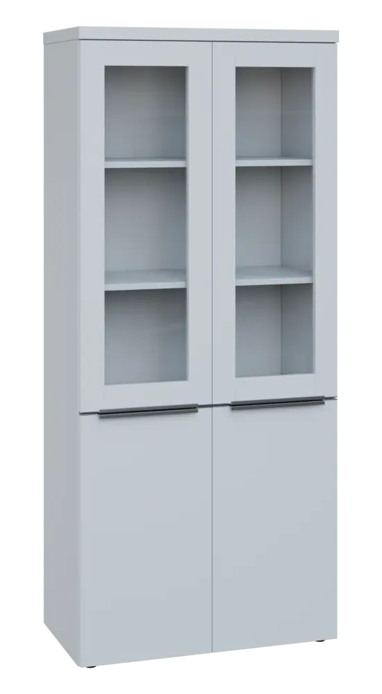 SIN 5 - 8DS kancelářská skříň, 4-dveřová/prosklená, 1820x800x400, bílá